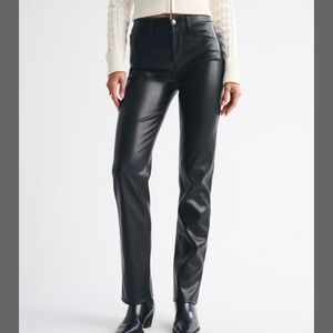 Abercrombie & Fitch 90s straight ultra high-rise curve love vegan leather pants